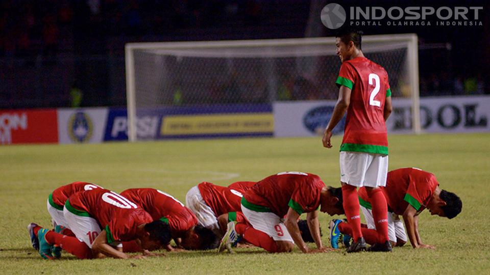 Timnas Indonesia U-19 menang dua gol tanpa balas atas Filipina pada laga kedua kualifikasi Grup G di Stadion Utama Gelora Bung Karno, Jakarta, Oktober 2014.